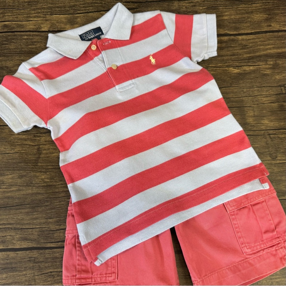 Ralph Lauren Boys Polo Shirt and Cargo Shorts- 2 Piece Set, size 3T